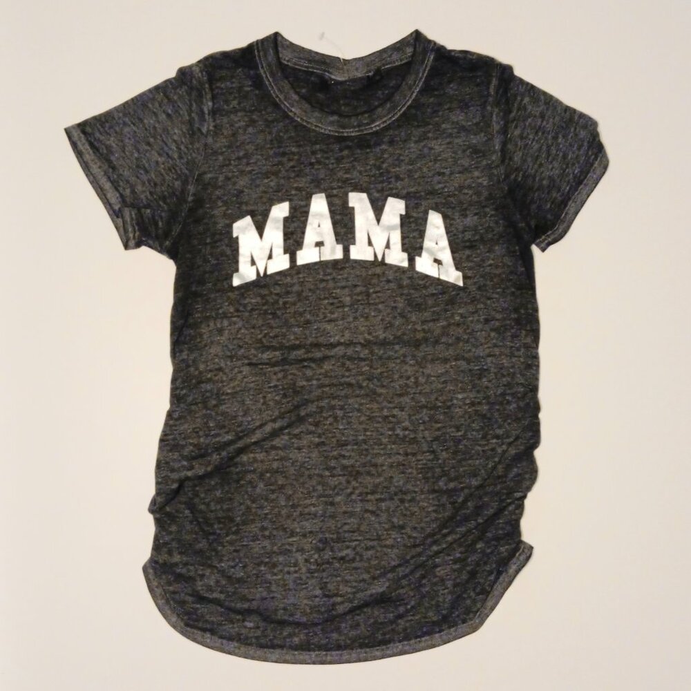 Graphic T-Shirt Maternity Mama Dark Gray with  Metallic Size- Medium NWOT